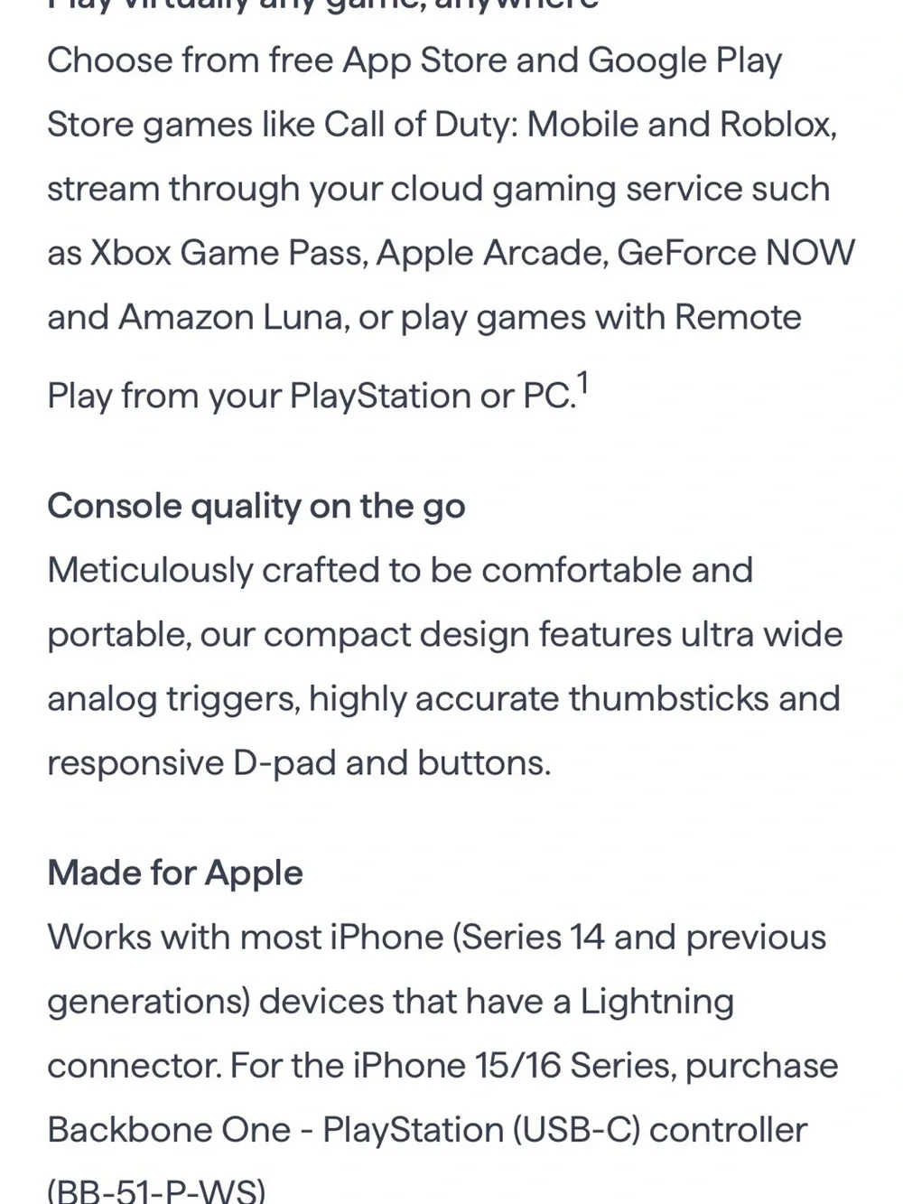 Sony Playstation Backbone